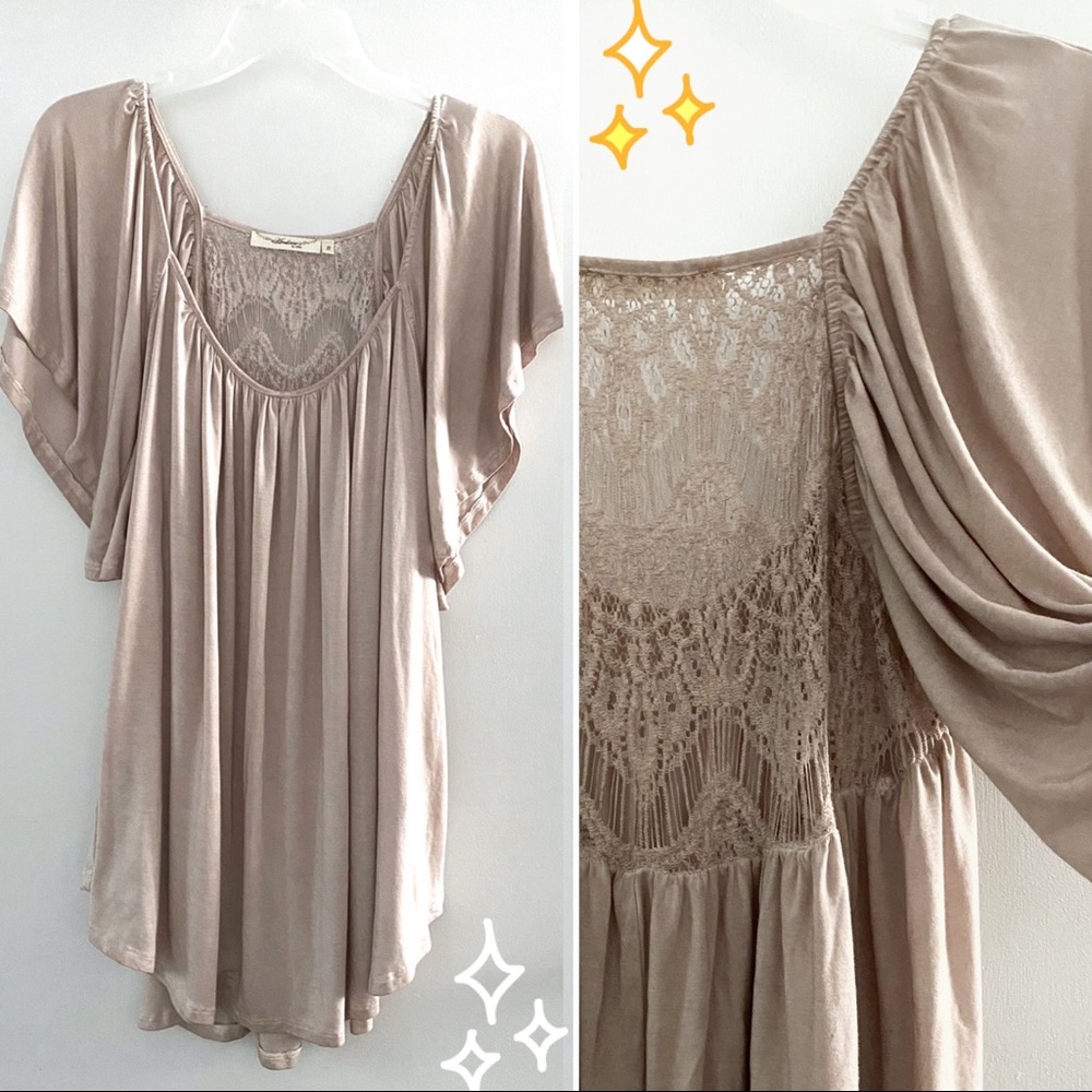 Andree chic drapey blouse, soft beige